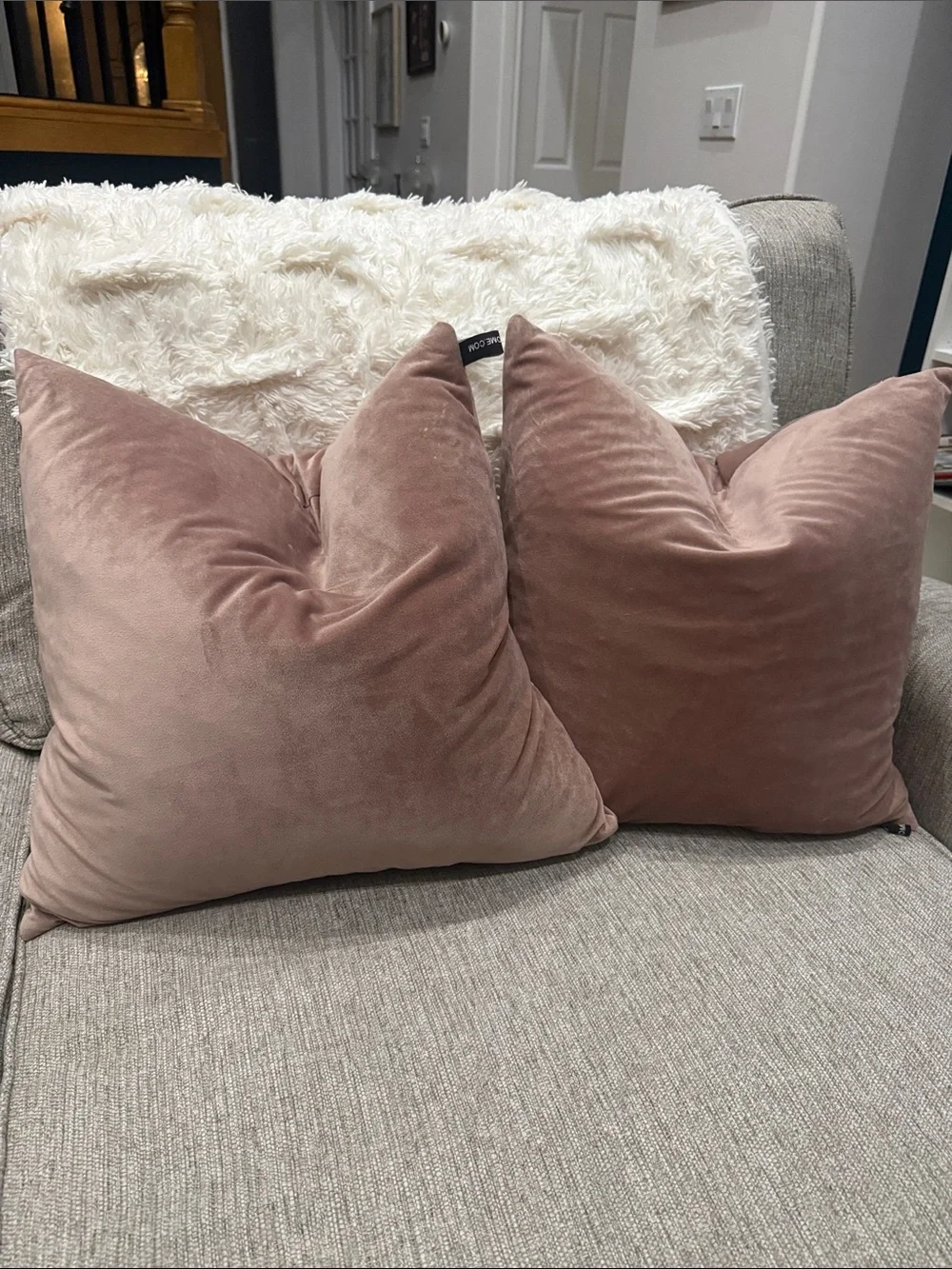 Plush Velvet Accent Pillow in Dusty Rose - Soft Home Pillow set of 2